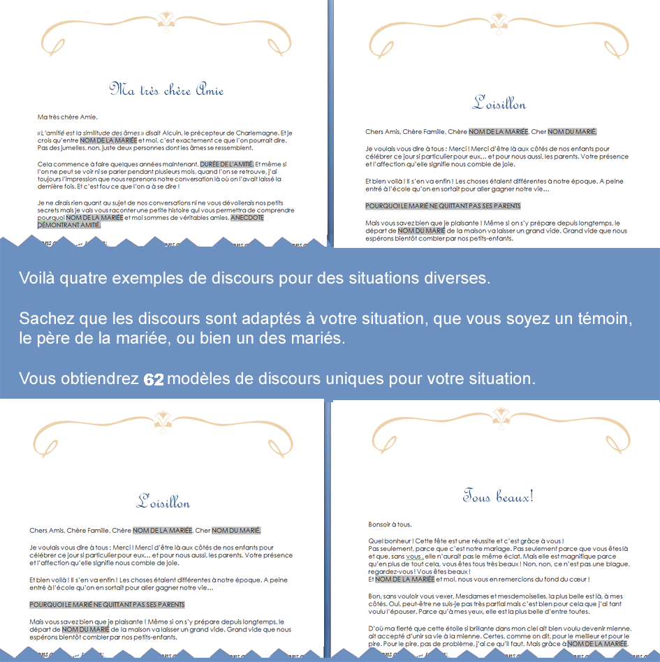 Aperçu des discours